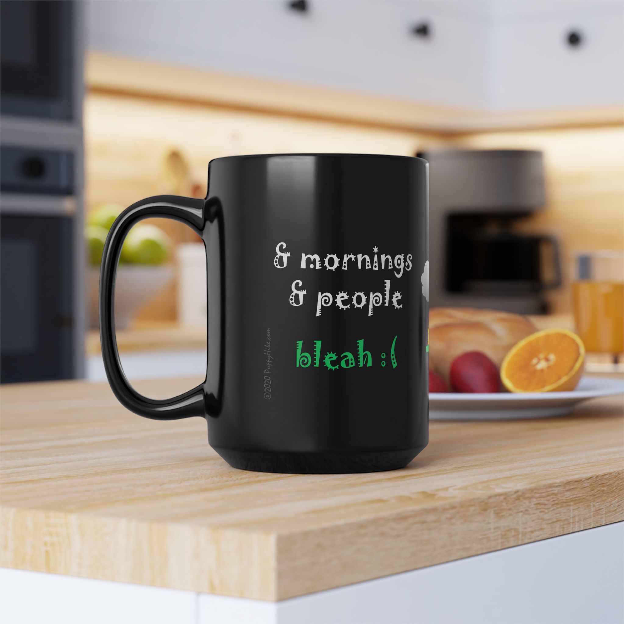 I hate morning people & mornings and people Big Gray Cloud at Sunrise Black Coffee Mug (11oz, 15oz) - Image 16