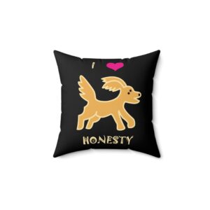 Love Goldendoodle Honesty on front, Loyal Loving Trusting Adorable on back, Faux Suede Square Pillow 4 sizes:14", 16",18", 20" square