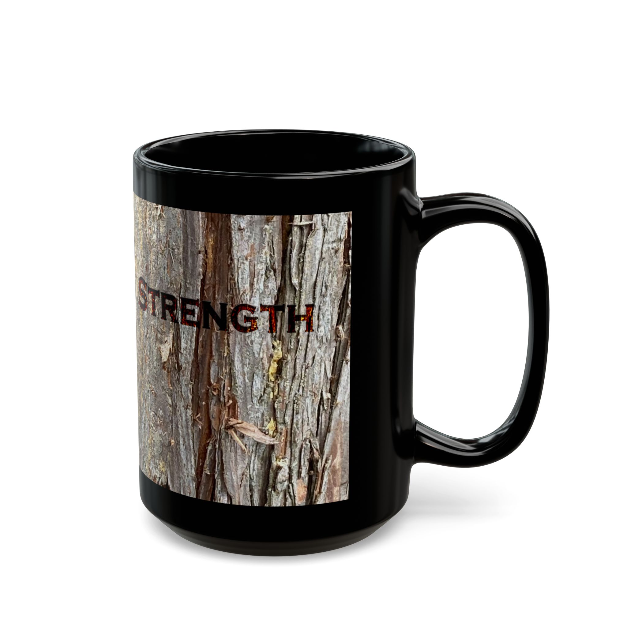 Strength in Tough Times - Original Tree Photo Black Coffee Mug (11oz, 15oz) - Image 10