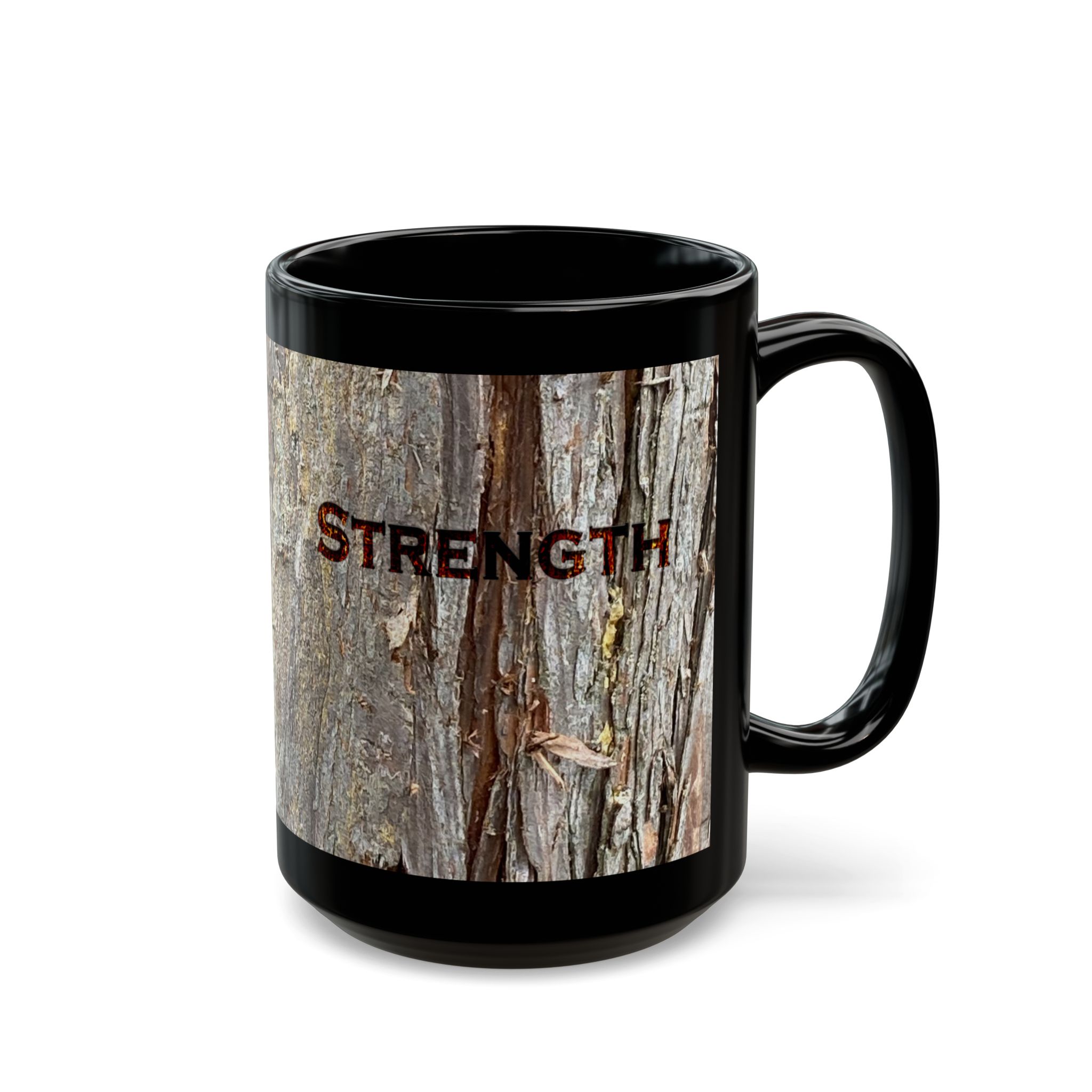 Strength in Tough Times - Original Tree Photo Black Coffee Mug (11oz, 15oz) - Image 13
