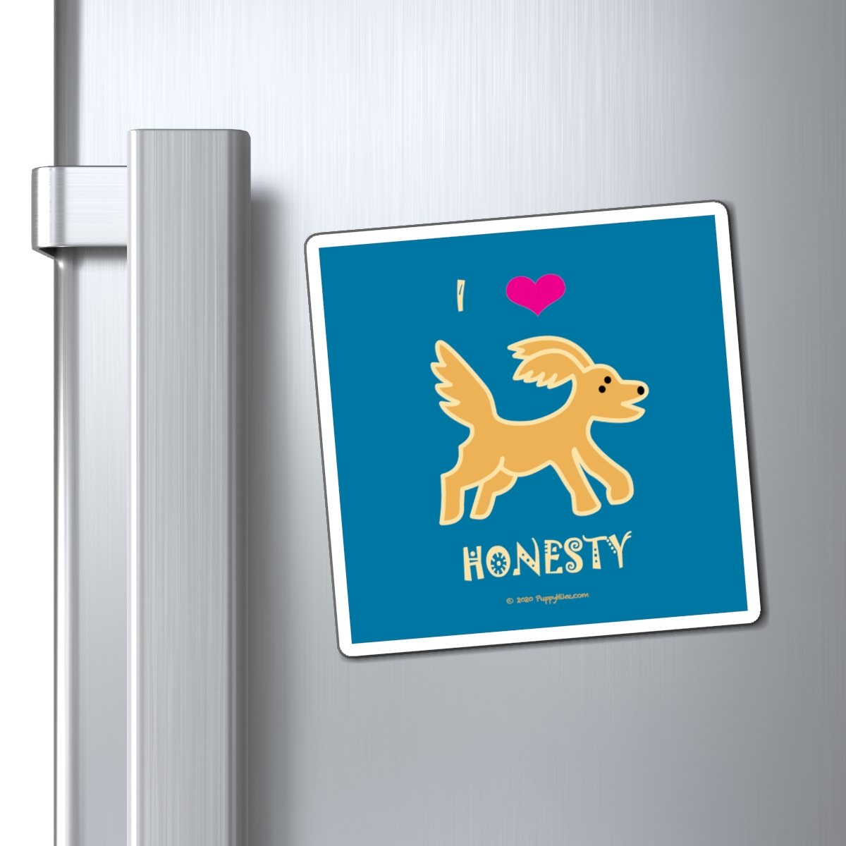 I Love Honesty Goldendoodle Magnet (optional custom name or word or colors) available in 3 sizes: 3x3", 4x4", 6x6" - Image 3