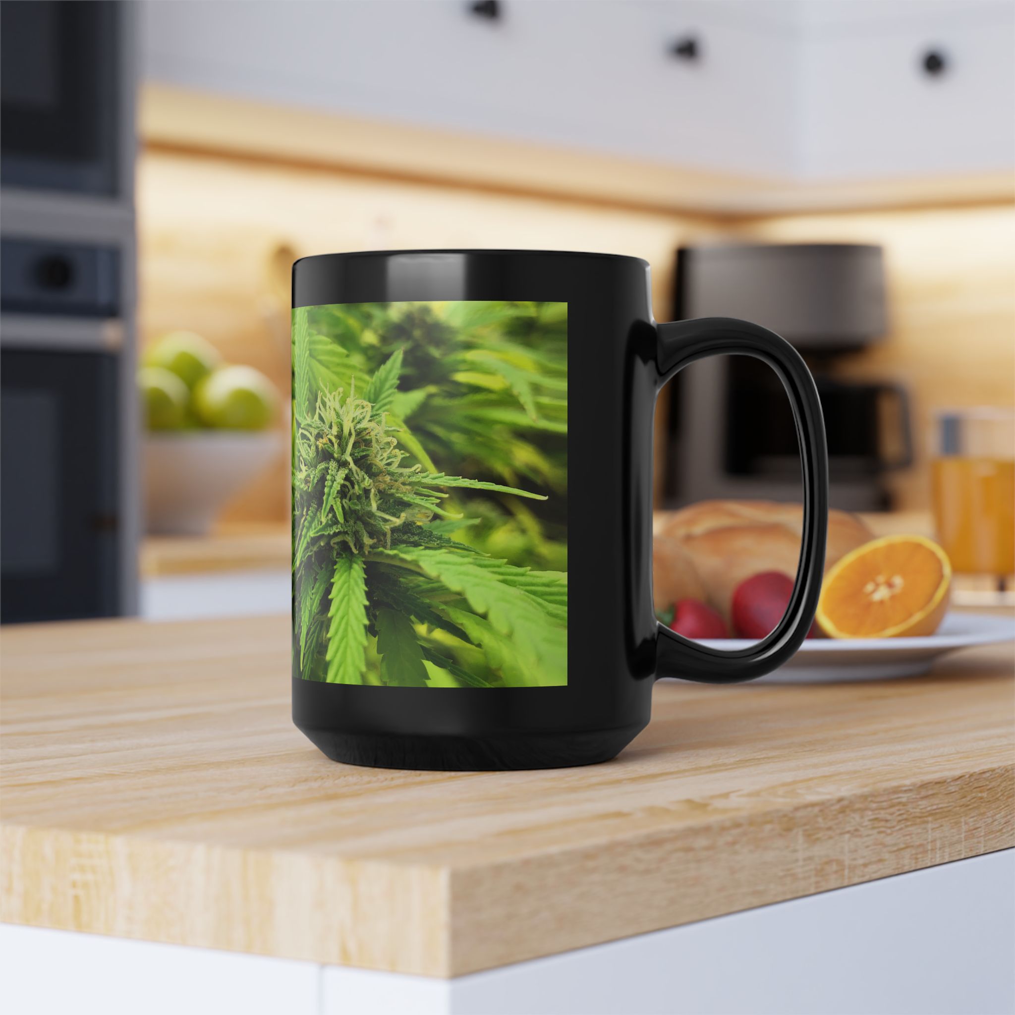 Cannabis Fresh Cannabud aromatic fresh ripe for harvest Black Coffee Mug (11oz, 15oz) - Image 15