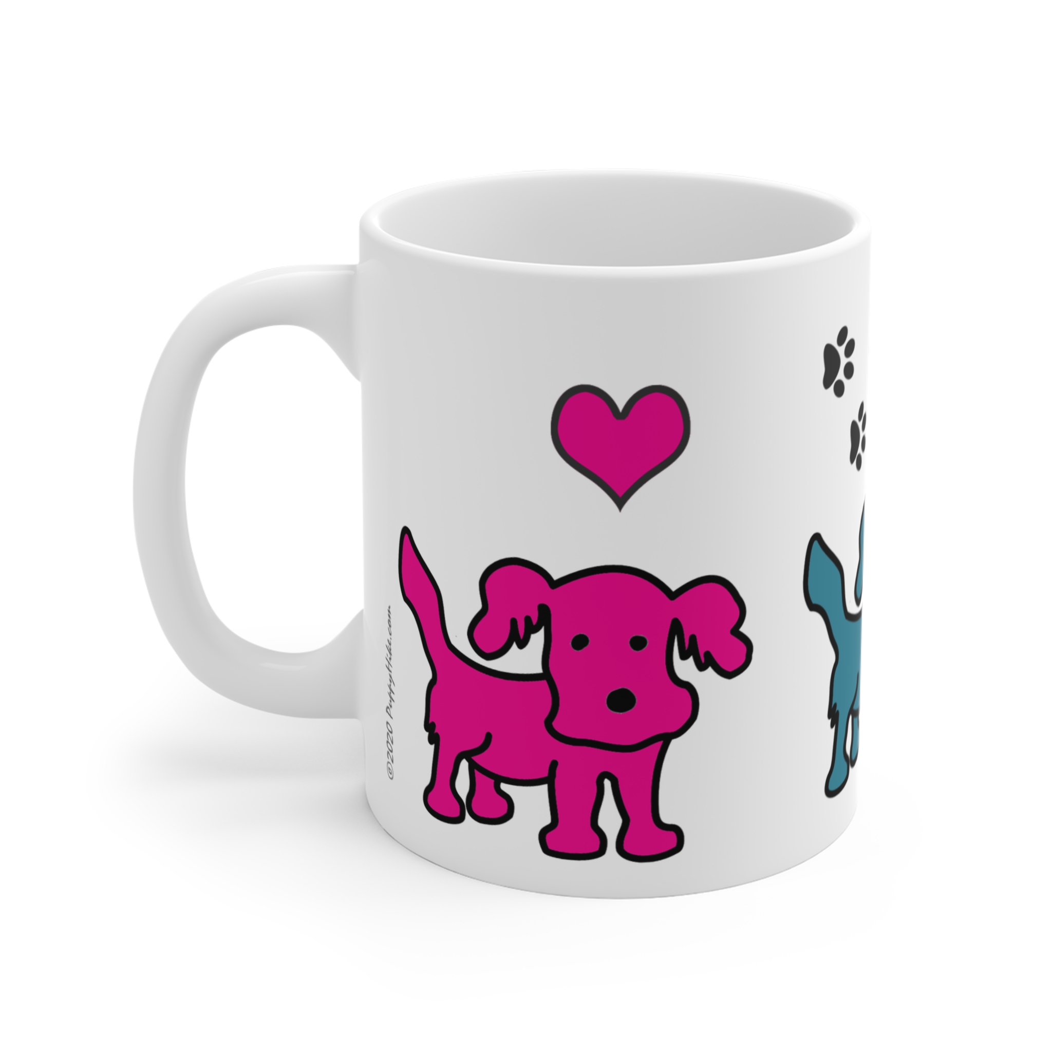 Puppy Love Dogs Identify with Love, Walks, and You - Love and Happiness with every sip of Coffee, Chocolate, or Tea - White Mug 11oz - Image 3