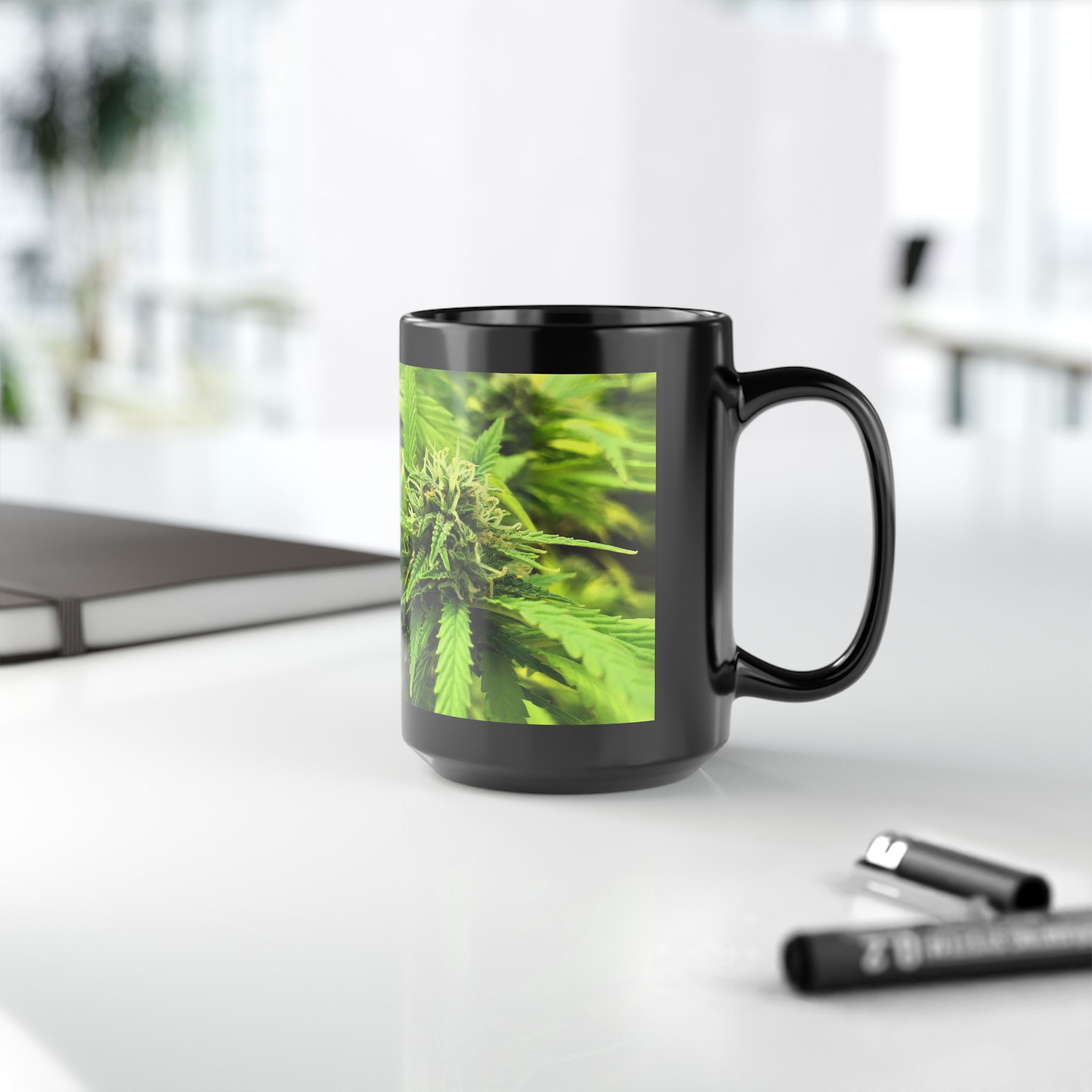 Cannabis Fresh Cannabud aromatic fresh ripe for harvest Black Coffee Mug (11oz, 15oz) - Image 17
