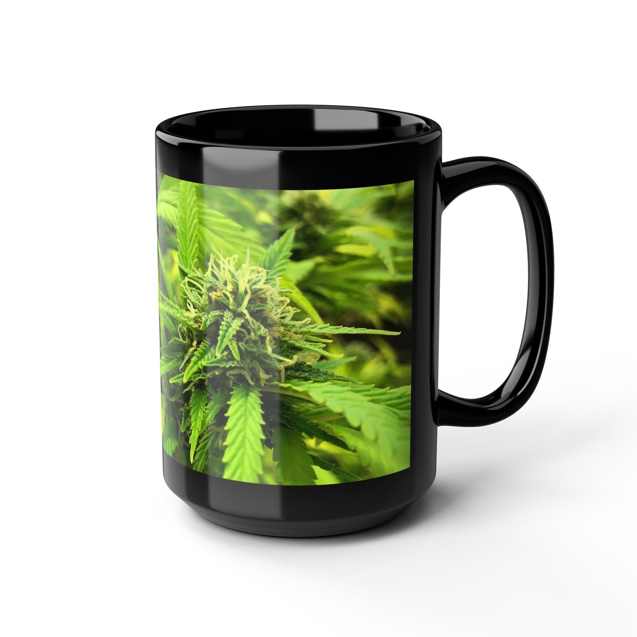Cannabis Fresh Cannabud aromatic fresh ripe for harvest Black Coffee Mug (11oz, 15oz) - Image 14