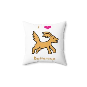 Love Goldendoodle Custom Name front, Loyal Loving Trusting Adorable on back, Faux Suede Square Pillow 4 sizes: 14", 16",18", 20" square