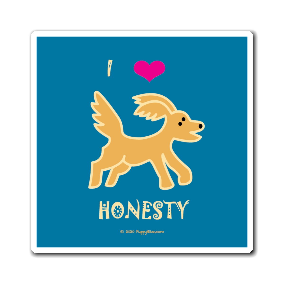 I Love Honesty Goldendoodle Magnet (optional custom name or word or colors) available in 3 sizes: 3x3", 4x4", 6x6" - Image 4
