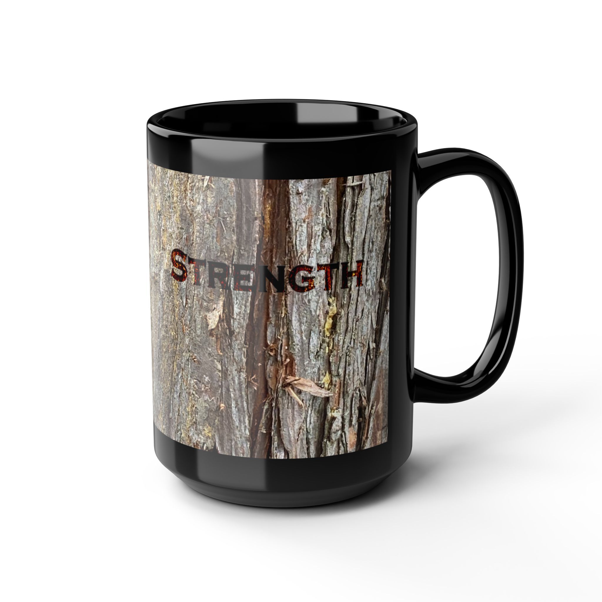 Strength in Tough Times - Original Tree Photo Black Coffee Mug (11oz, 15oz) - Image 14