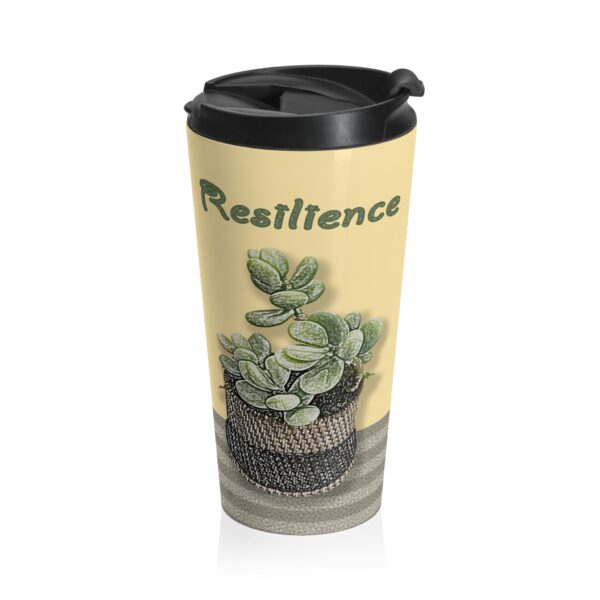 Be like a Succulent through Resilience Cactus Original Art and Quote on back Elegant Stainless Steel Travel Mug 15 oz