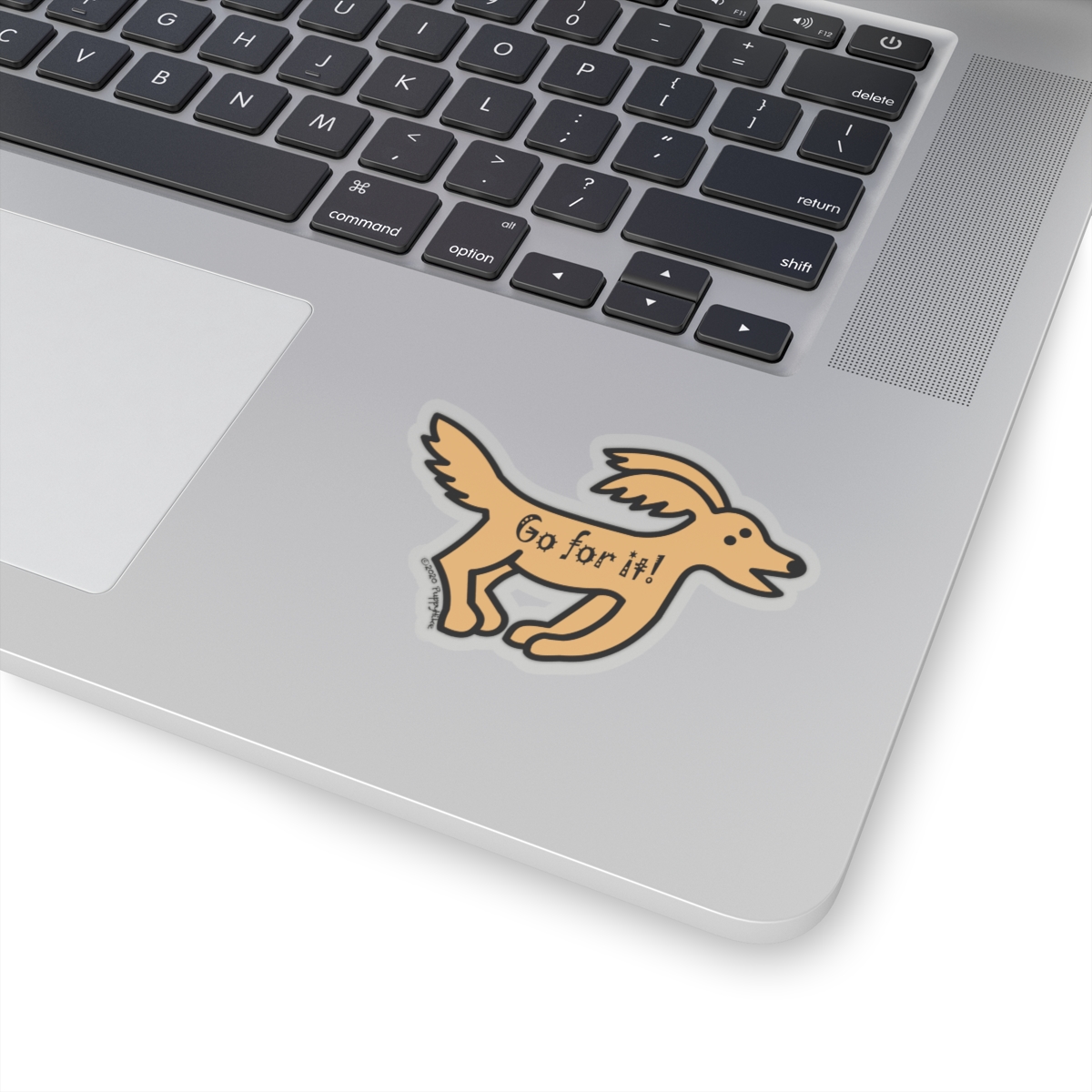 Go for It! Motivational Goldendoodle Transparent or White Edge Sticker - 4 sizes:2", 3", 4", 6" - Image 7