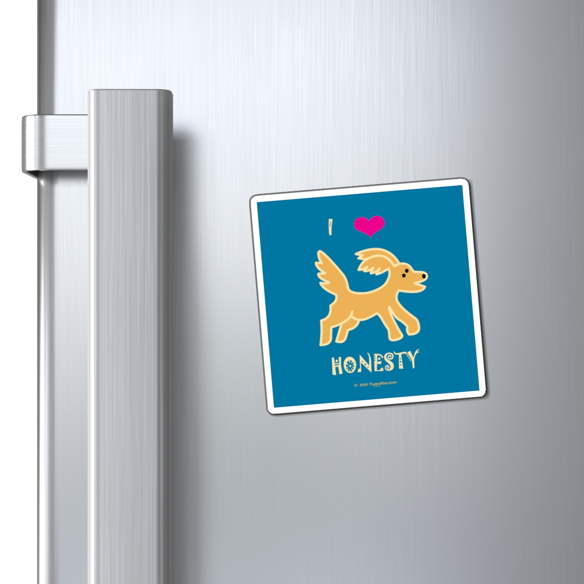 I Love Honesty Goldendoodle Magnet (optional custom name or word or colors) available in 3 sizes: 3x3", 4x4", 6x6"