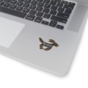Disruption Black Dog Statement Sticker Transparent or White Edges in 4 sizes:2", 3", 4", 6"