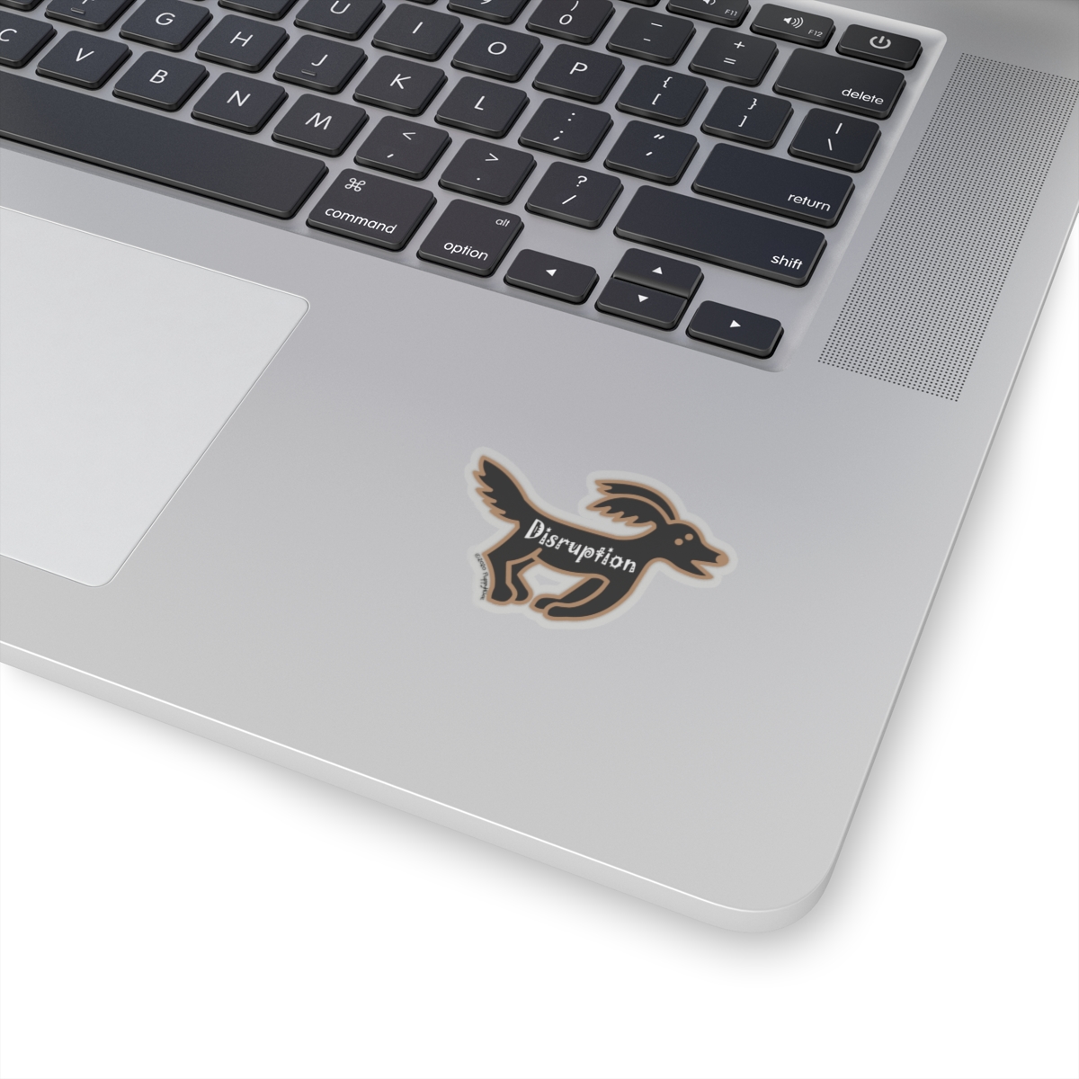 Disruption Black Dog Statement Sticker Transparent or White Edges in 4 sizes:2", 3", 4", 6"