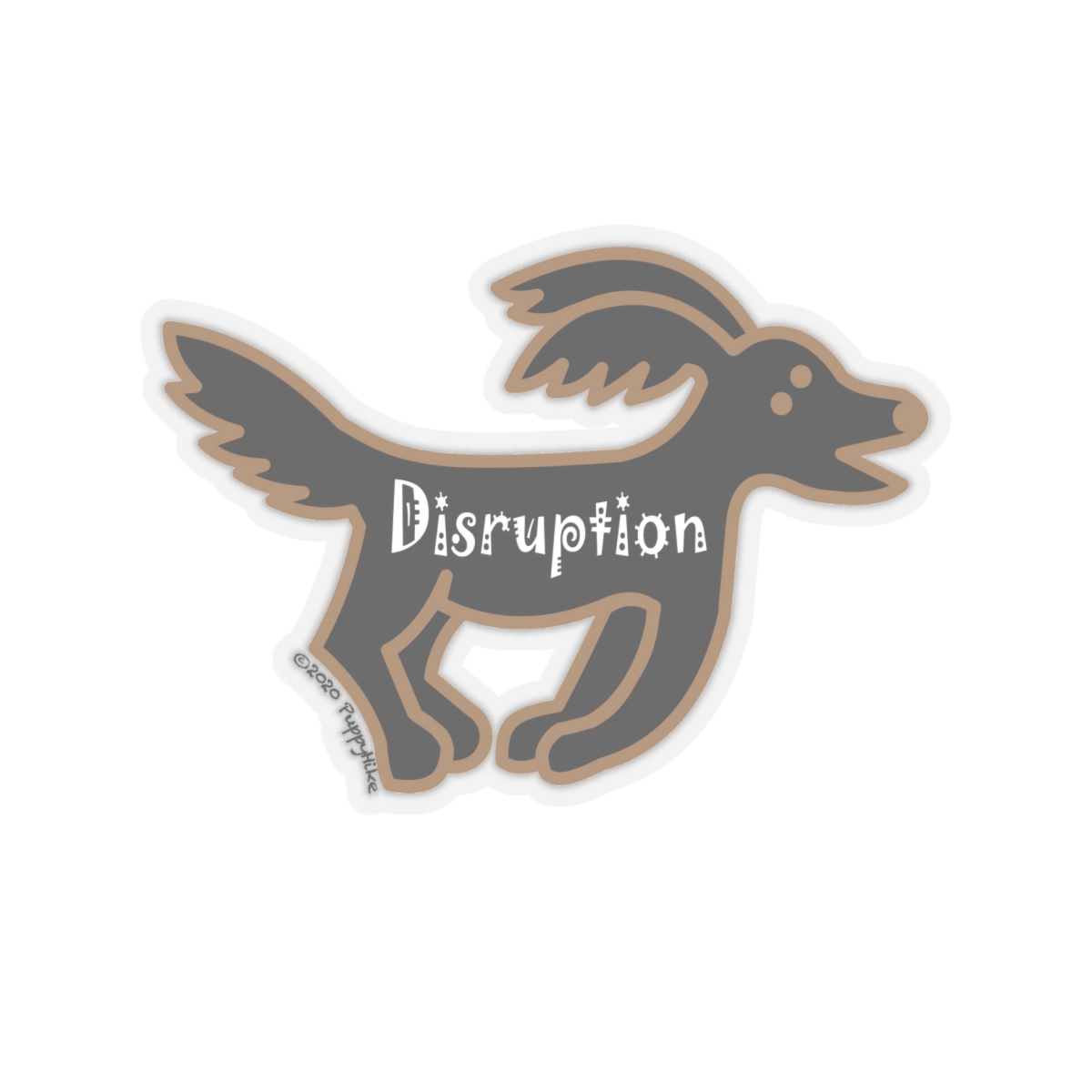 Disruption Black Dog Statement Sticker Transparent or White Edges in 4 sizes:2", 3", 4", 6" - Image 20