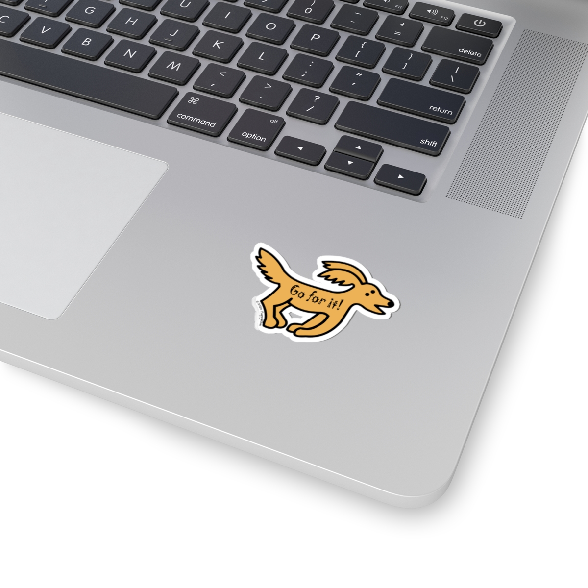 Go for It! Motivational Goldendoodle Transparent or White Edge Sticker - 4 sizes:2", 3", 4", 6" - Image 4