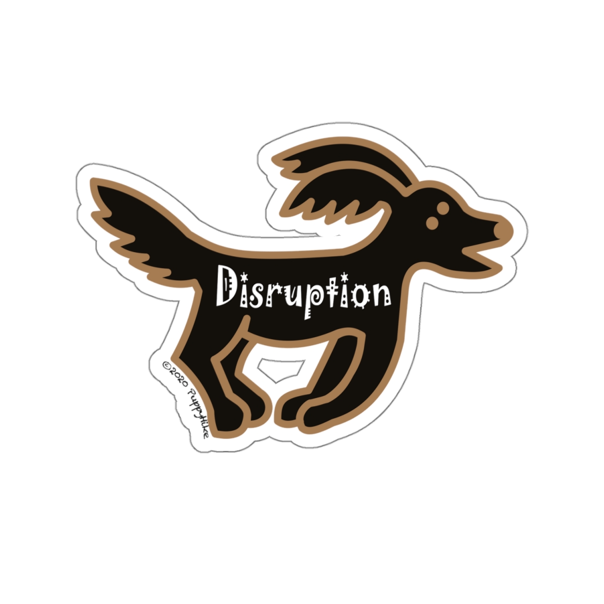 Disruption Black Dog Statement Sticker Transparent or White Edges in 4 sizes:2", 3", 4", 6" - Image 17