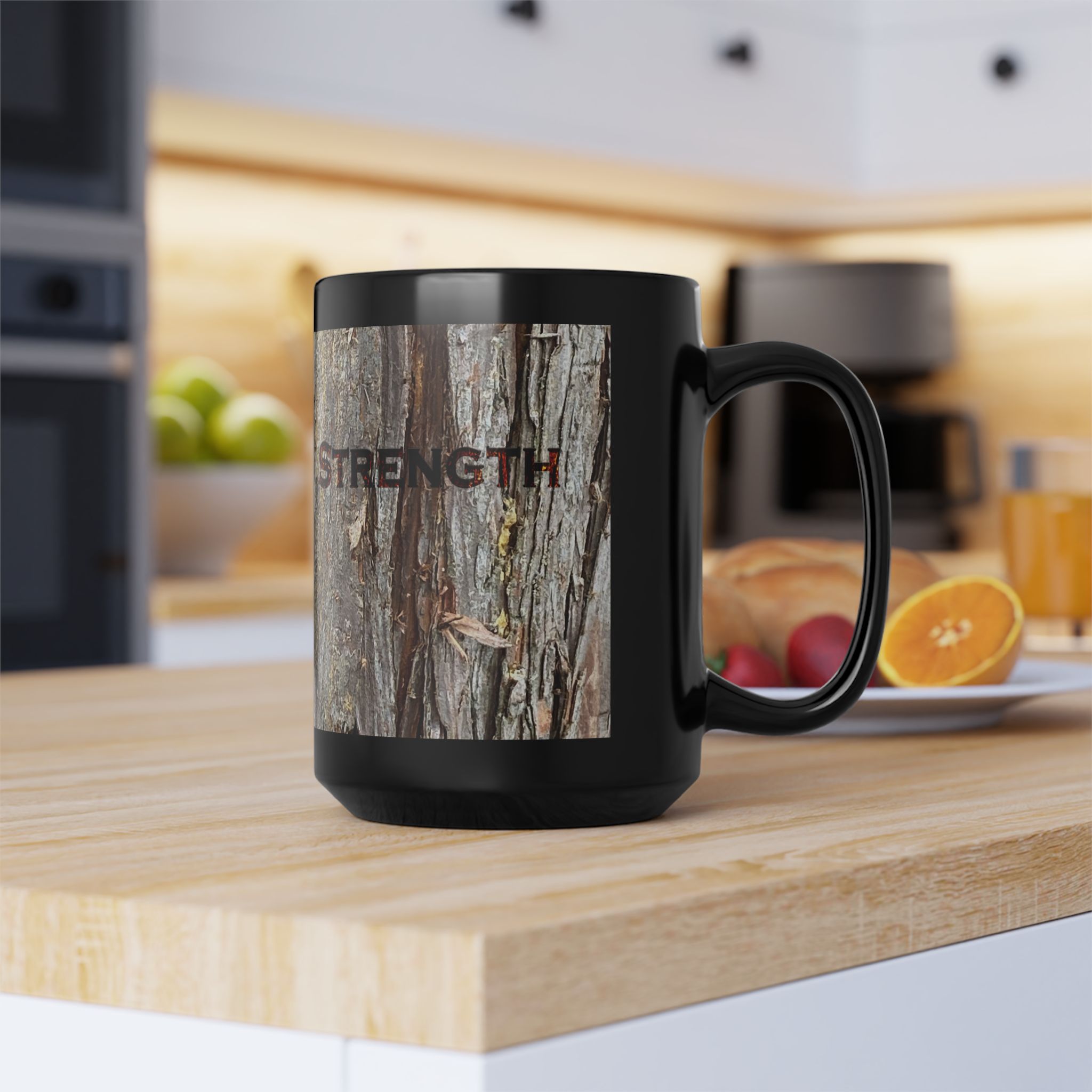 Strength in Tough Times - Original Tree Photo Black Coffee Mug (11oz, 15oz) - Image 15