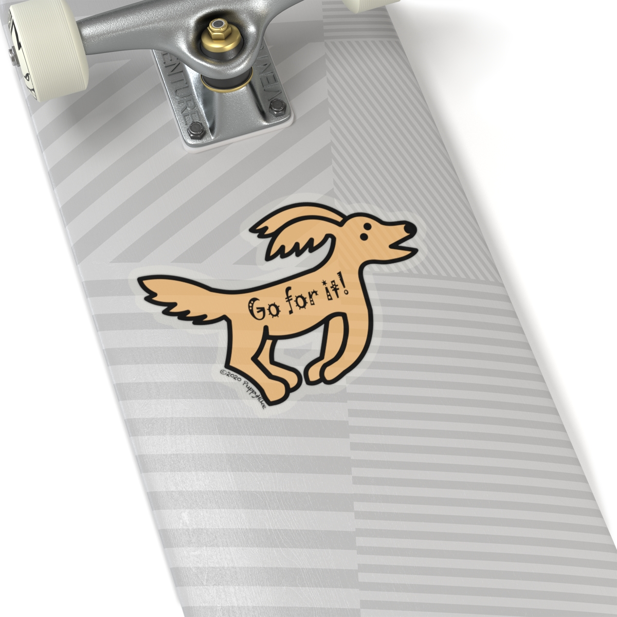 Go for It! Motivational Goldendoodle Transparent or White Edge Sticker - 4 sizes:2", 3", 4", 6" - Image 19