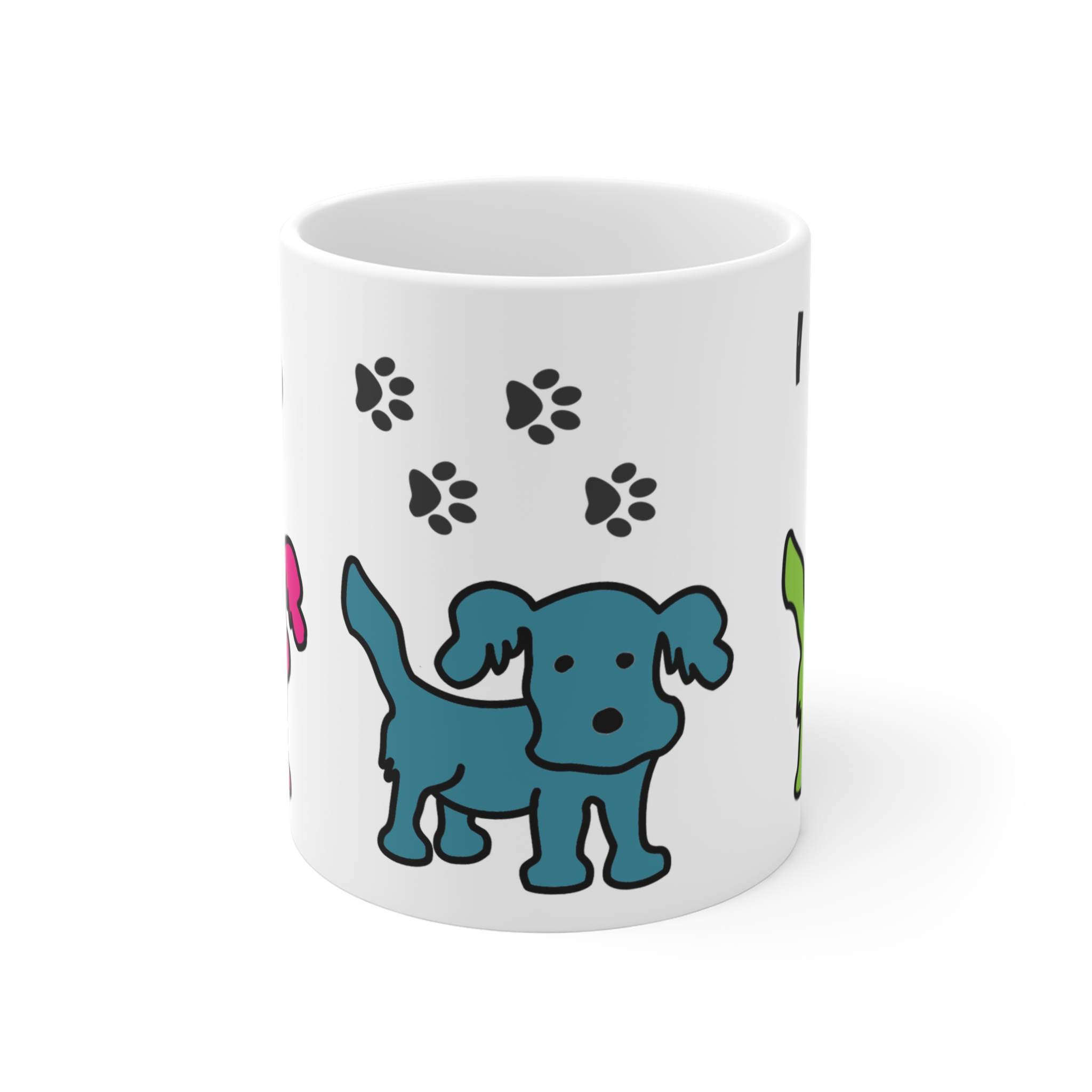 Puppy Love Dogs Identify with Love, Walks, and You - Love and Happiness with every sip of Coffee, Chocolate, or Tea - White Mug 11oz - Image 2
