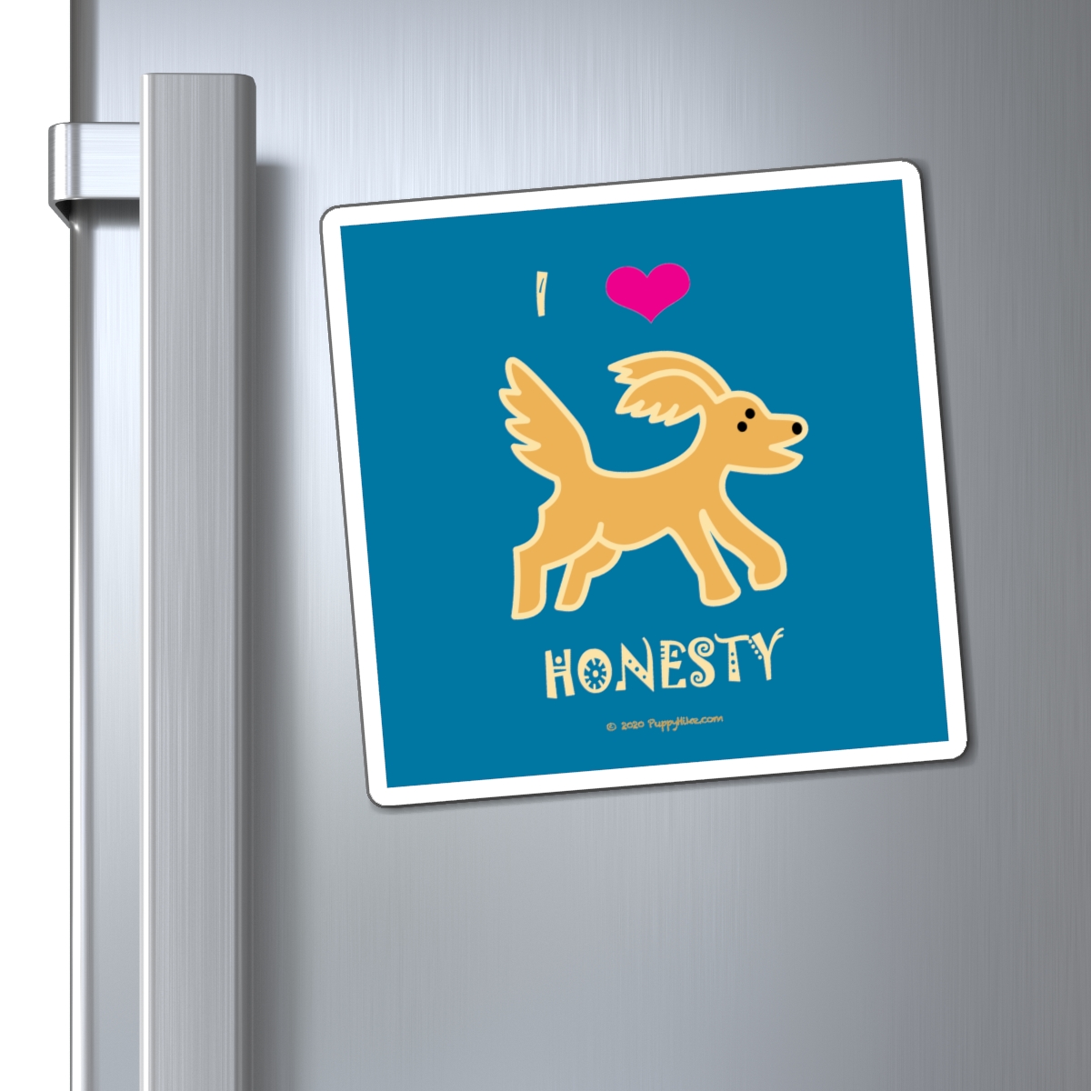 I Love Honesty Goldendoodle Magnet (optional custom name or word or colors) available in 3 sizes: 3x3", 4x4", 6x6" - Image 5