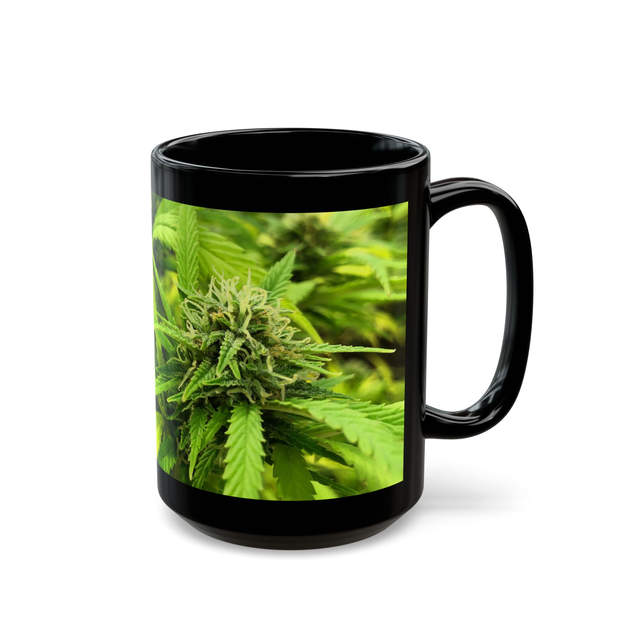 Cannabis Fresh Cannabud aromatic fresh ripe for harvest Black Coffee Mug (11oz, 15oz) - Image 13